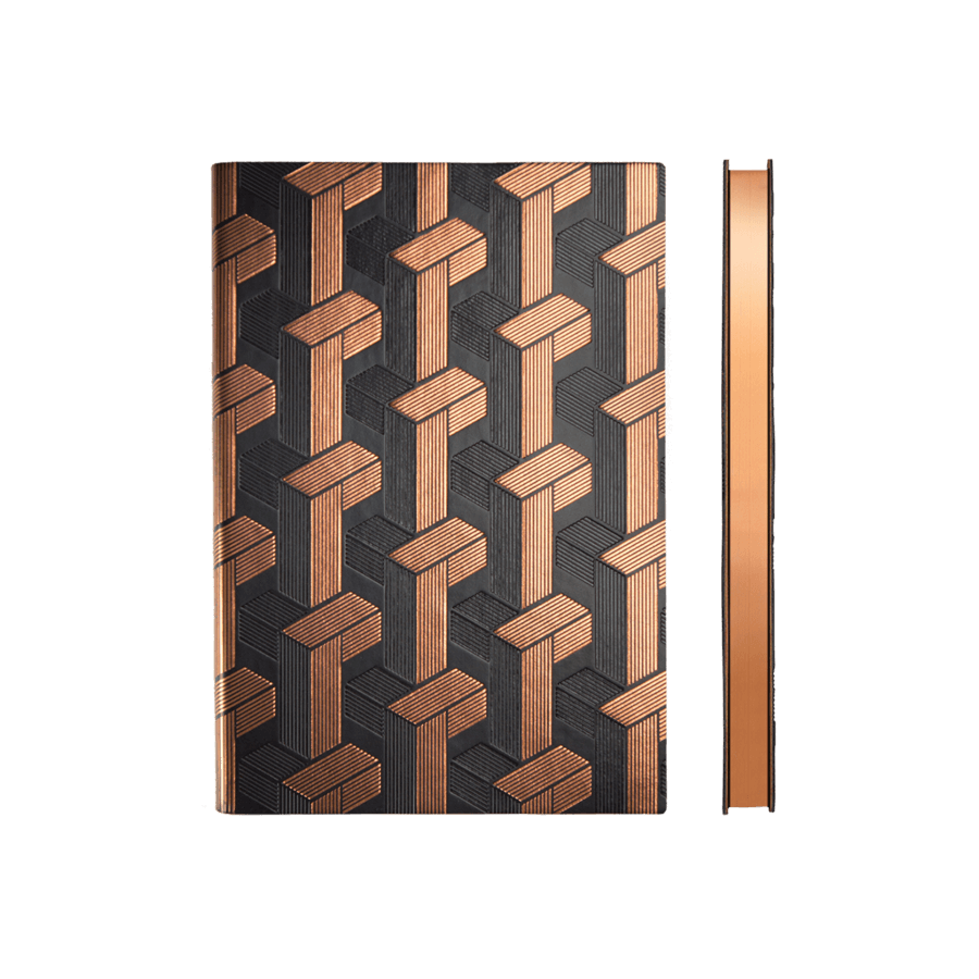 Art Deco Notebook - A5 Weave Dot - Handworks Nouveau Paperie