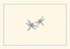 Blue Dragonflies Note Cards - Handworks Nouveau Paperie
