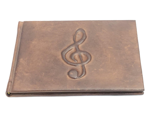 Brown Leather Music Journal - Handworks Nouveau Paperie