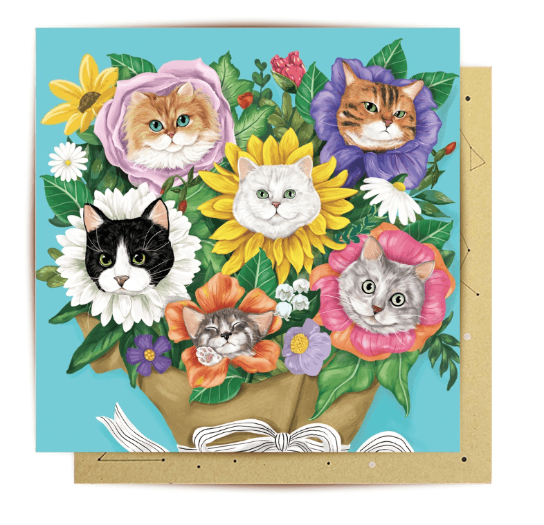 Card Cat Bouquet - Handworks Nouveau Paperie