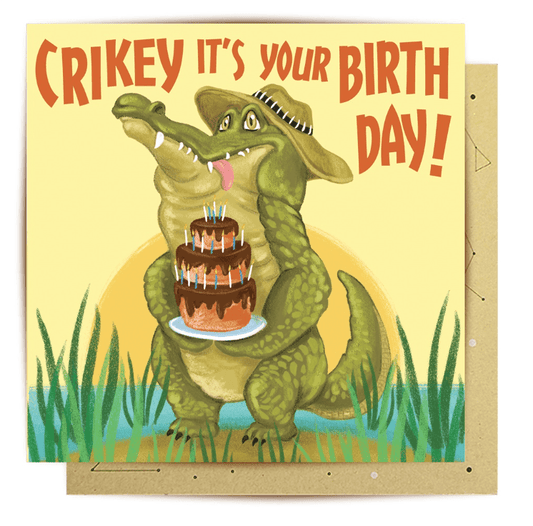 Card Crikey Crocodile - Handworks Nouveau Paperie