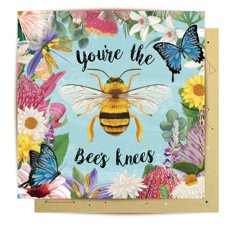 Card Enchanted Garden Bee - Handworks Nouveau Paperie