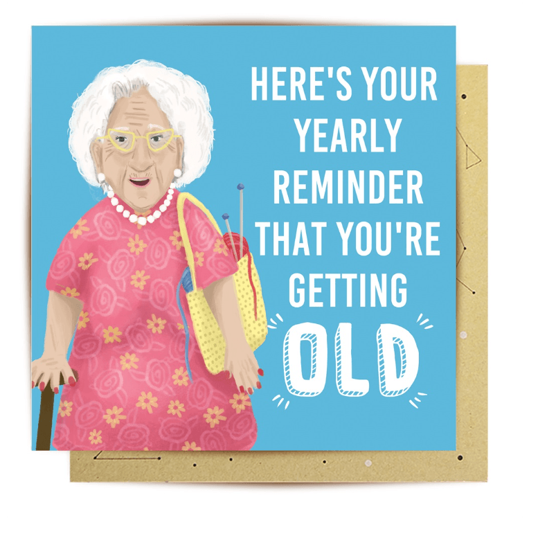 Card Getting Old Lady - Handworks Nouveau Paperie