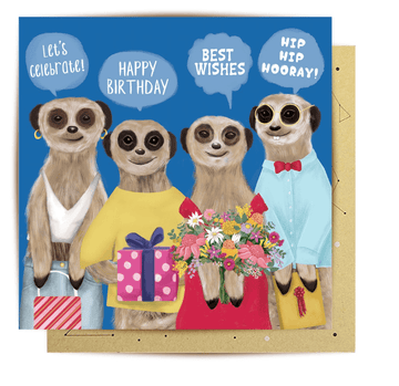 Card Meerkats Celebration - Handworks Nouveau Paperie