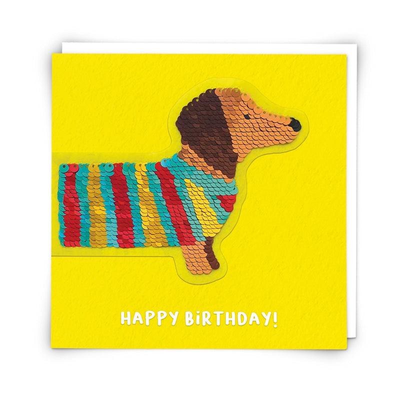 Card - Sequin Dog - Handworks Nouveau Paperie