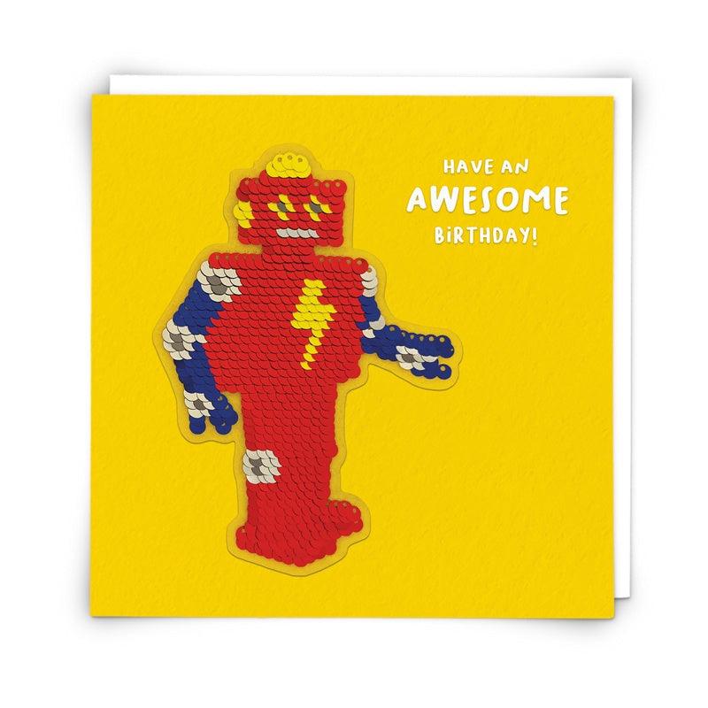 Card - Sequin Robot - Handworks Nouveau Paperie
