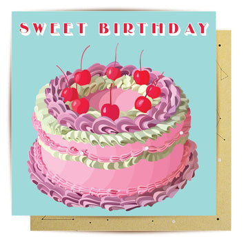 Card Sweet Birthday Cake - Handworks Nouveau Paperie
