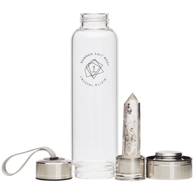 Clear Quartz Crystal Elixir Bottle - Handworks Nouveau Paperie