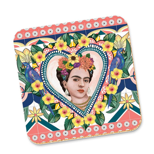 Corky Coaster Mexican Folklore Heart - Handworks Nouveau Paperie