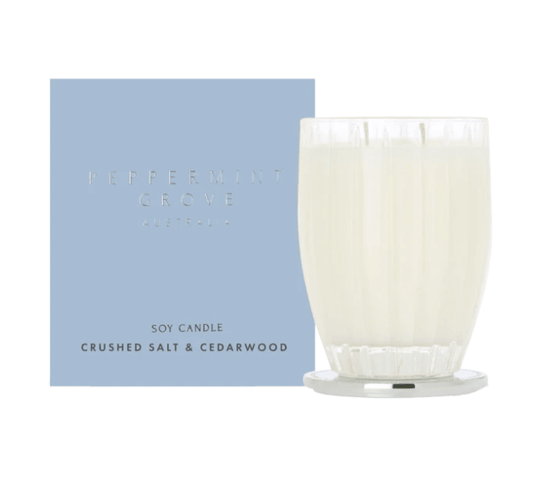 CRUSHED SALT & CEDARWOOD CANDLE 370G - Handworks Nouveau Paperie