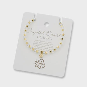 Crystal quartz aura of gold gem bracelet - Handworks Nouveau Paperie