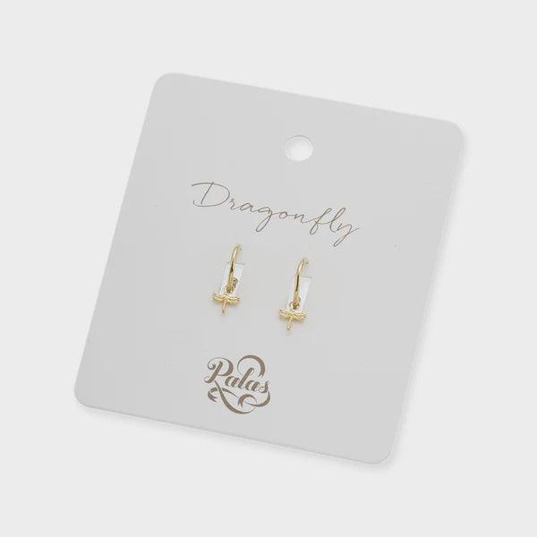 Dragonfly hoop earrings - Handworks Nouveau Paperie