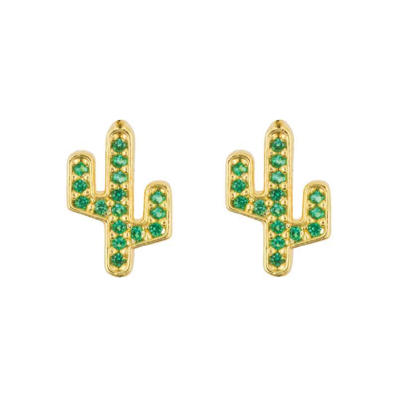 Earring Diamante Cactus Green - Handworks Nouveau Paperie