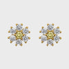 Earring Diamante Flower Gold - Handworks Nouveau Paperie