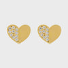 Earring Diamante Half Heart - Handworks Nouveau Paperie