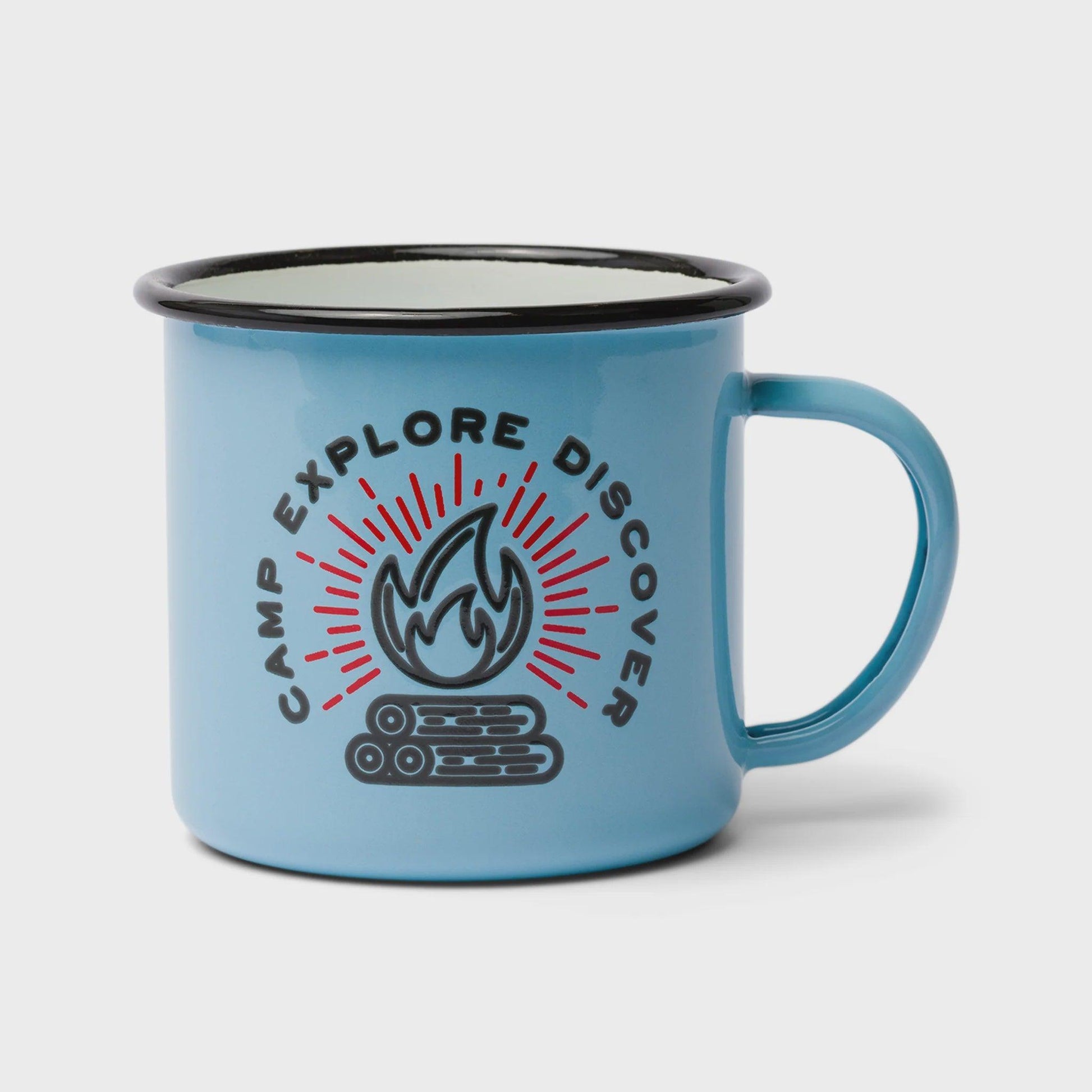Enamel Mug 11 oz. Camp. Explore. Discover. - Handworks Nouveau Paperie