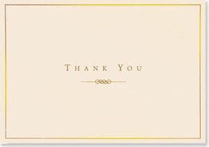 Gold And Cream Thank You Notes - Handworks Nouveau Paperie
