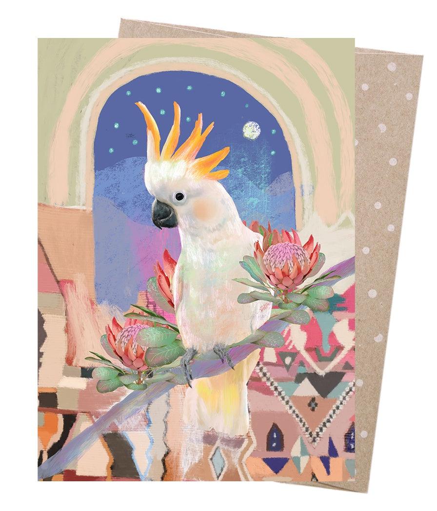 Greeting Card - Cockatoo's Bazaar - Handworks Nouveau Paperie