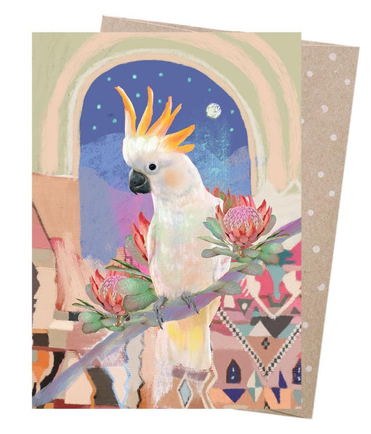 Greeting Card - Cockatoo's Bazaar - Handworks Nouveau Paperie
