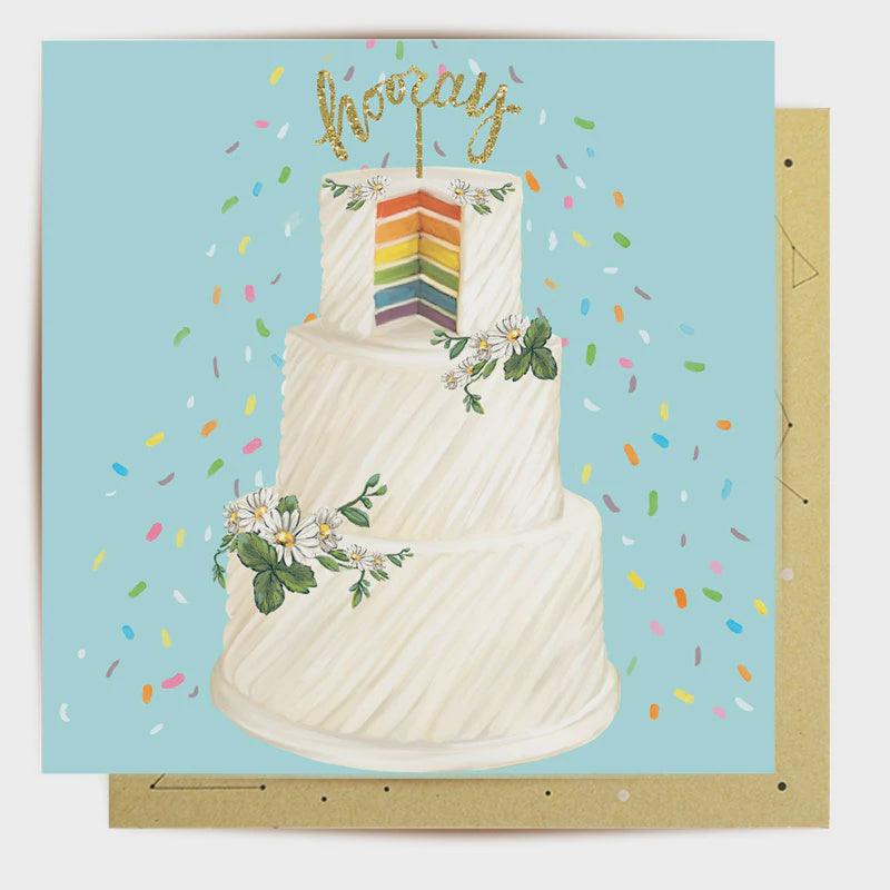 Greeting Card - Hooray Wedding Cake - Handworks Nouveau Paperie