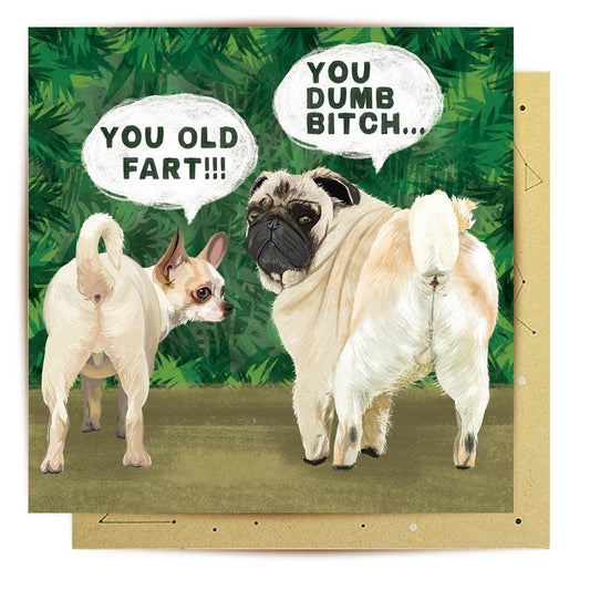 Greeting Card Old Fart Dumb Bitch - Handworks Nouveau Paperie