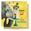 Greeting Card Rainbow Elephant - Handworks Nouveau Paperie