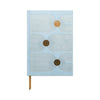 Hard Cover Suede Cloth Journal With Pocket - Arch Dot Blue - Handworks Nouveau Paperie