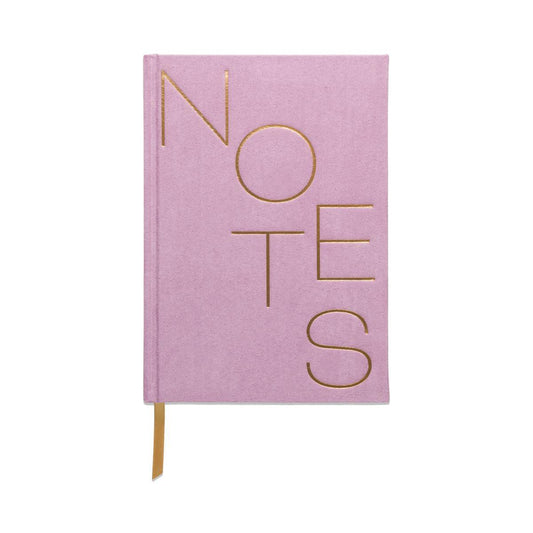 Hard Cover Suede Cloth Journal With Pocket - Notes Lilac - Handworks Nouveau Paperie