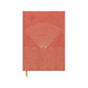 Hard Cover Suede Cloth Journal with Pocket - Radiant Rays - Handworks Nouveau Paperie