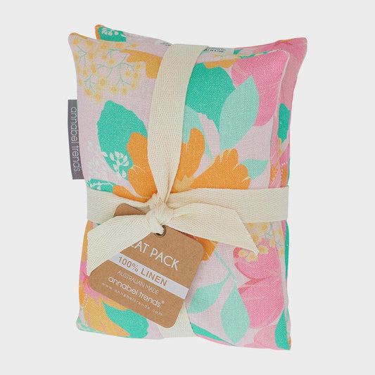 Heat Pillow - Linen - Hibiscus - Handworks Nouveau Paperie