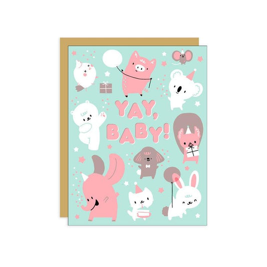 Hello Lucky - Single Card - Baby Party - Handworks Nouveau Paperie