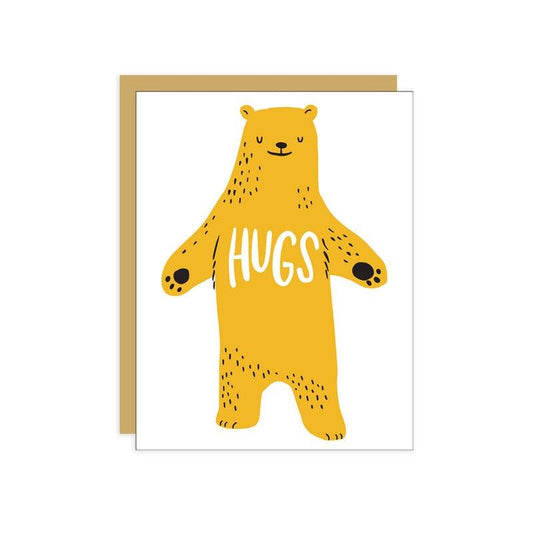 Hello Lucky - Single Card - Bear Hug - Handworks Nouveau Paperie