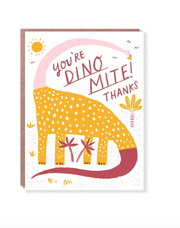 Hello Lucky - Single Card - Dino-Mite - Handworks Nouveau Paperie