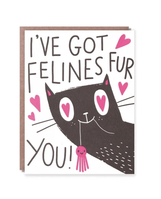 Hello Lucky - Single Card - Felines For You - Handworks Nouveau Paperie