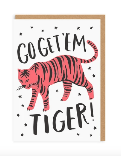 Hello Lucky - Single Card - Go Get 'Em Tiger - Handworks Nouveau Paperie