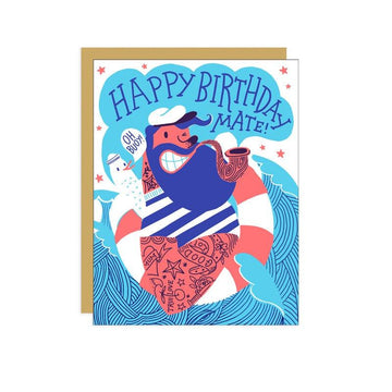 Hello Lucky - Single Card - Happy Birthday Mate - Handworks Nouveau Paperie