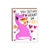 Hello Lucky - Single Card - Heart On Fire - Handworks Nouveau Paperie