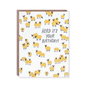 Hello Lucky - Single Card - Herd It's Your Birthday - Handworks Nouveau Paperie