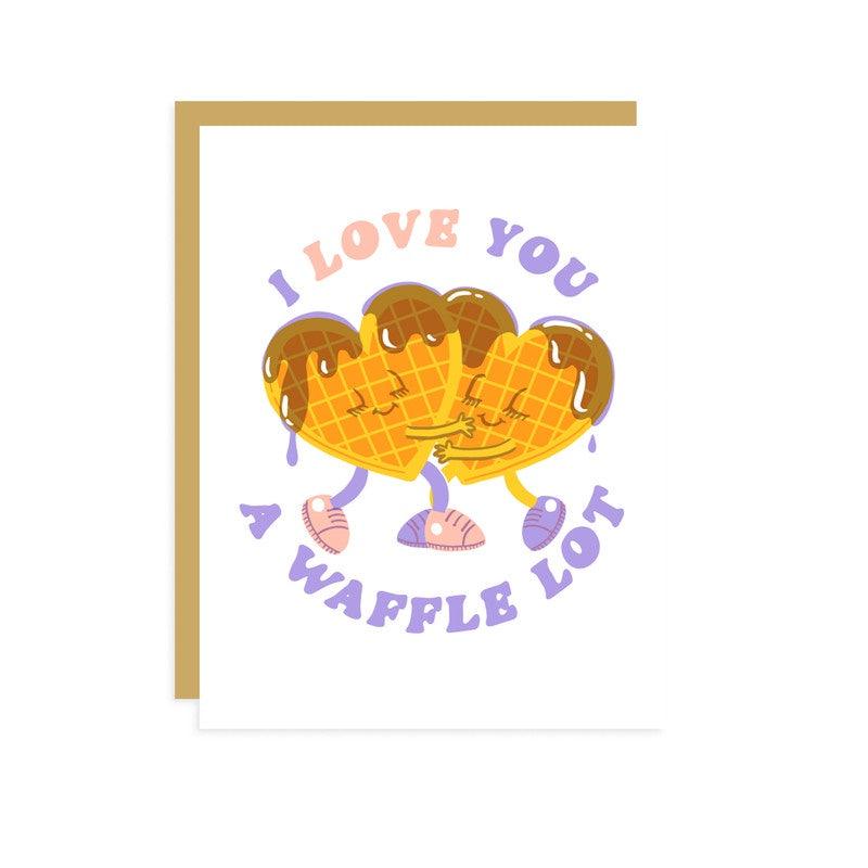 Hello Lucky - Single Card - Love You A Waffle Lot - Handworks Nouveau Paperie