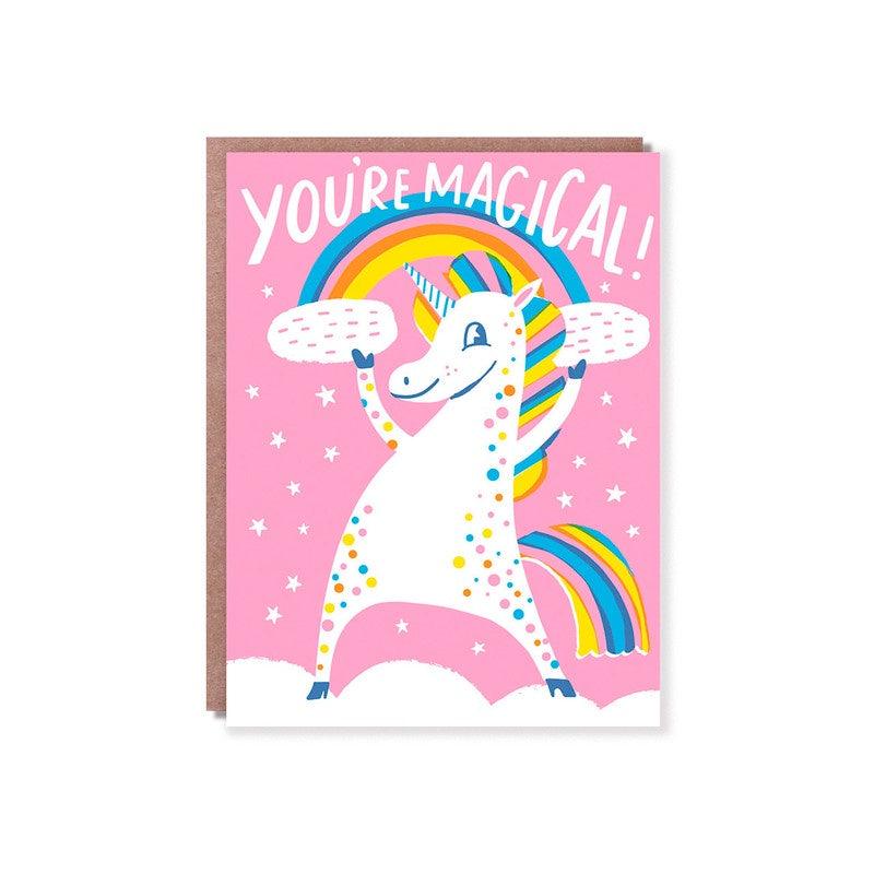 Hello Lucky - Single Card - Magical Unicorn - Handworks Nouveau Paperie