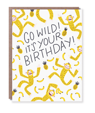 Hello Lucky - Single Card - Monkey Birthday - Handworks Nouveau Paperie