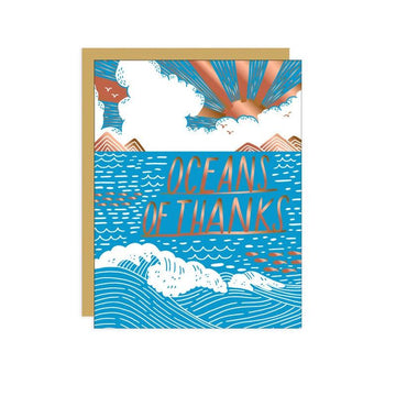 Hello Lucky - Single Card - Oceans Of Thanks - Handworks Nouveau Paperie