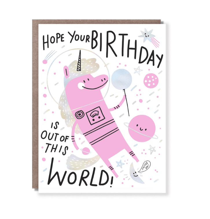 Hello Lucky - Single Card - Out of This World Birthday - Handworks Nouveau Paperie