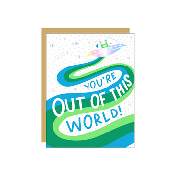 Hello Lucky - Single Card - Out of This World - Handworks Nouveau Paperie