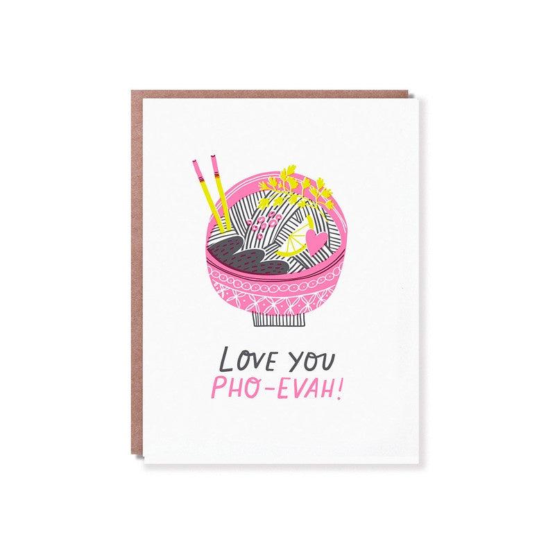 Hello Lucky - Single Card - Pho-evah! - Handworks Nouveau Paperie
