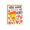 Hello Lucky - Single Card - Pizza Heart - Handworks Nouveau Paperie