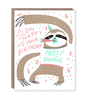 Hello Lucky - Single Card - Slow Birthday - Handworks Nouveau Paperie