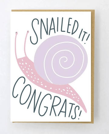 Hello Lucky - Single Card - Snailed it! - Handworks Nouveau Paperie