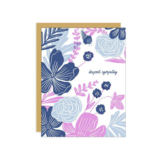 Hello Lucky - Single Card - Sympathy Flowers - Handworks Nouveau Paperie