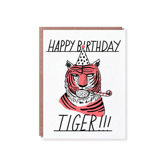 Hello Lucky - Single Card - Tiger Side Eye - Handworks Nouveau Paperie